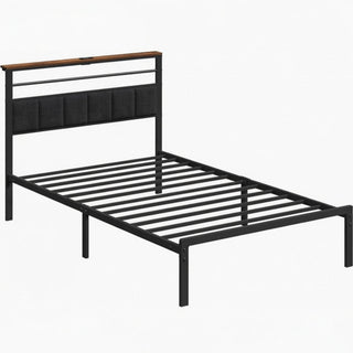 Platform Bed Frame With Charging Station & Headboard Storage