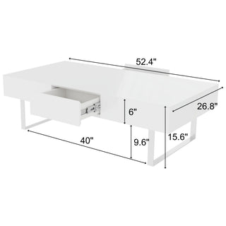 Rectangular Coffee Table With Hidden Storage