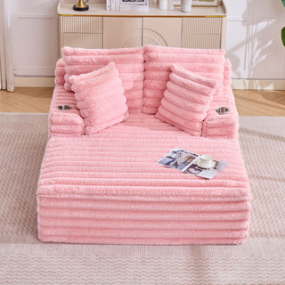 Oversized Chaise Lounge Chair Indoor With Pillows For Living Room