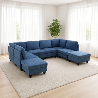 8 Piece Modular U - Shape Sectional Sofa