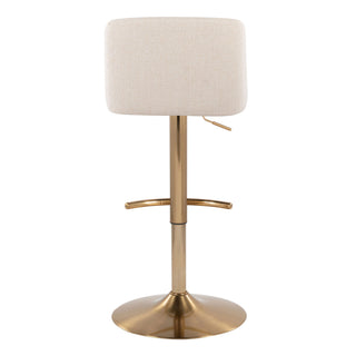 Toriano - Contemporary Adjustable Barstool With Swivel With Rounded T Footrest (Set of 2)