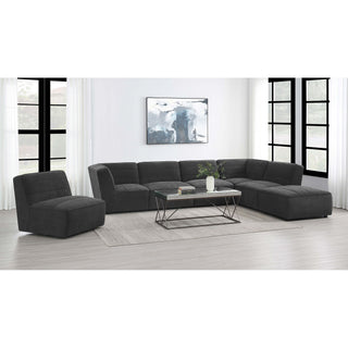 Manhattan - Swivel Tufted Chair Armless Accent Chair, 360 Degree Swivel Base - Charcoal