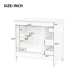 Modern Bathroom Vanity With Sink Top, 2 Doors And 2 Drawers