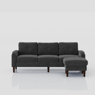 3 Seater Convertible Combination L Shaped Sofa With Footstools With Storage