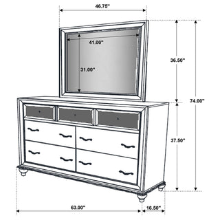 Randall - 7 Drawer Dresser With Mirror - White