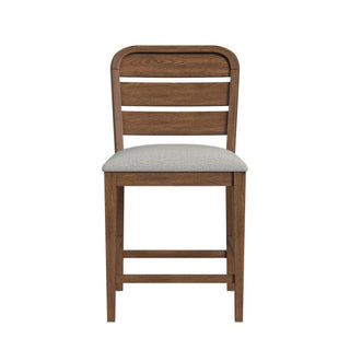 Glinda - Fabric Counter Chair (Set of 2) - Brown / Light Gray