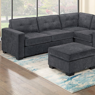 Sectional Set With Reversible Loveseat, USB Console, Corner Wedge & Ottoman