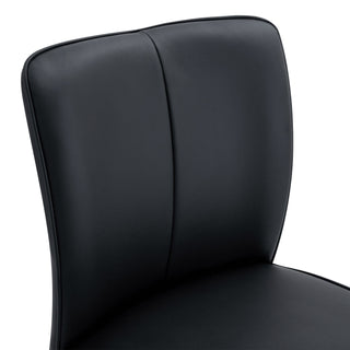 Modern Bar Chair Set Streamlined Backrest Metal Legs 2 Pieces - Black / Silver