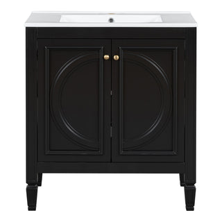 Bathroom Vanity With Sink With 2 Doors And Adjustable Shelf