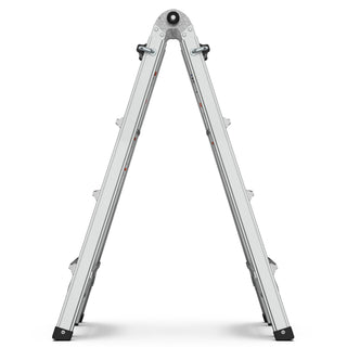Multi-Position Foldable Aluminum Ladder, A-Frame And Straight Ladder, Ansi 250Lbs - Gray
