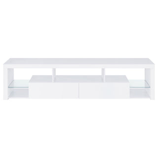 Lance - 2 Drawer TV Stand With Shelves - Gloss White