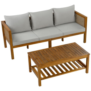 Patio Set Outdoor With Coffee Table And Cushions