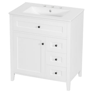 Bathroom Vanity With Sink, 3 Drawers And Adjustable Shelf