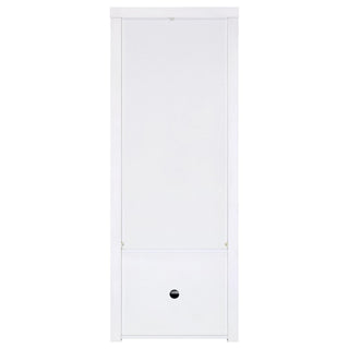 Lance - 3 Shelf Media Tower With Shelves And Hidden Cabinet - Gloss White