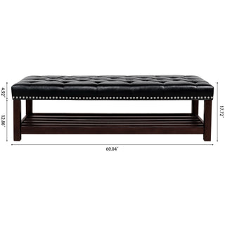 Bedroom End Of Bed Bench Tufted Upholstered End Of Bed Bench End Of Bed Entrance Shoe Bench With Nailhead Trim And Shelf Bedroom Upholstered Bench Living Room Shoe Rack Footstool