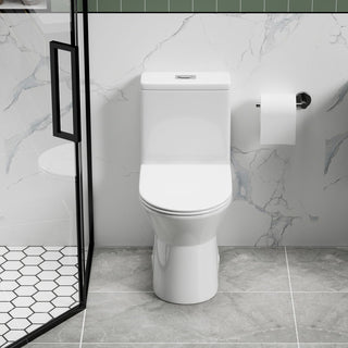 1 Piece Toilet With Dual Flush & Rimless Bowl - Glossy White