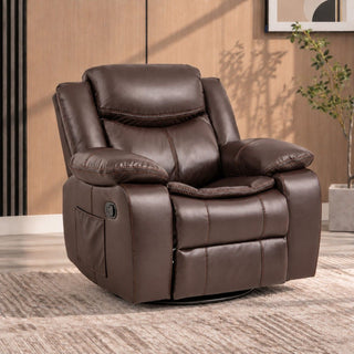 Rocker Recliner Chair With Manual Recline And 360° Swivel Base