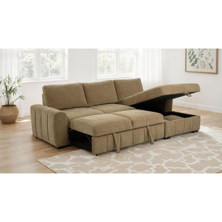 Logan - Sleeper Sectional Sofa With Right Arm Chaise - Camel