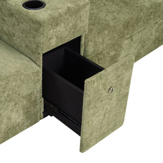 Modular 5 Seat U-Shape Sectional Sofa With Chaise Lounge, Built In Cup Holders And Storage Drawer