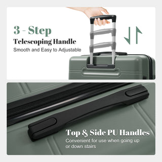 6 Piece Lightweight Hardshell Luggage Set With Double Spinner Wheels, Password Lock
