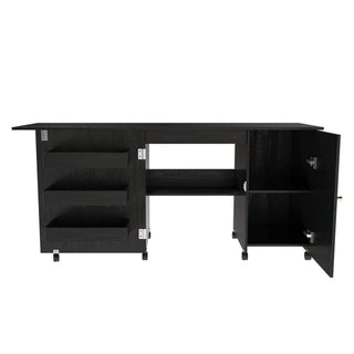 Foldable Sewing Table With Locking Casters