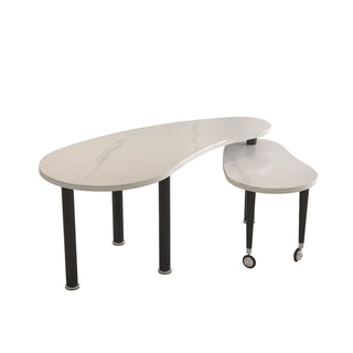 Rotatable Cocktail Table With Solid Legs, 360 Degree Rotating