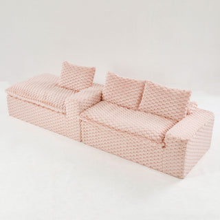 Modular Sofa, Convertible Twin Seat With Chaise Lounge