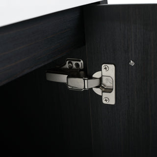 Modern Wall Mounted Bathroom Vanity With Thick Edge Resin Sink And Storage Rack