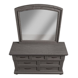 1 Piece Dresser With Handles And Unique Round Legs - Antique Gray
