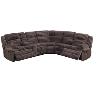 U-Shaped Sectional Sofa With Console Cup Holder, Storage Drawer, Manual Reclining