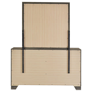 Funston - 6 Drawer Dresser With Mirror - Brown Oak