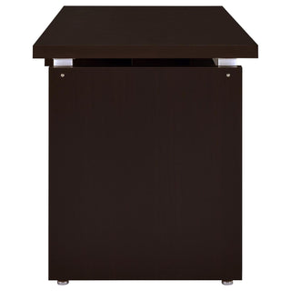 Floating - Top Computer Desk With Pullout Keyboard Shelf - Brown