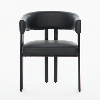 Modern Dining Upholstered Barrel Chair With Curved Back And Armrests