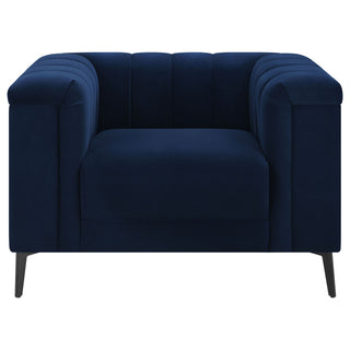 Darci - Accent Armchair With Seating And Tapered Legs - Blue