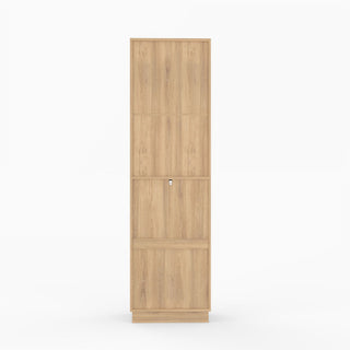 Tall Narrow Fluted Storage Cabinet With Trash Bin Compartment For Kitchen (Trash Can Not Included)