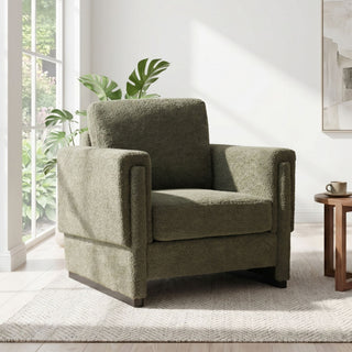Upholstered Accent Armchair With Square Arm
