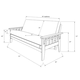 Montana - Full Size Futon Frame - Aqua