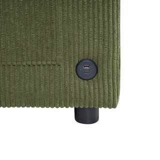 Sleeper Sofa With Foldable Mattress, USB Ports, Side Table & Storage Pocket