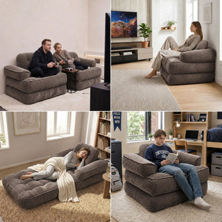 Convertible 2 In 1 Armrest Sofa For Bedroom