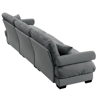 Modern Oversize Sofa With Cloud Like Comfort, Featuring Waist And Throw Pillows