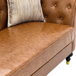 Chesterfield Sofa, 3 Seat Couch With Deep Button Tufted Back, Rolled Arms