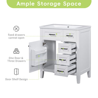 Modern Bathroom Vanity Base Only With Drawers, Freestanding Design