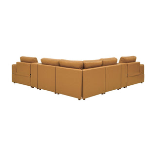 Upholstered Large Arms Sectional With Recliner Seats