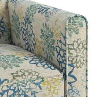 Upholstered Push Back Recliner Chair For Living Room - Blue