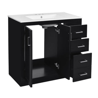 Bathroom Vanity With Sink Combo, Storage Cabinet, Freestanding Set With 3 Drawers & Soft Closing Doors