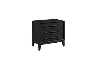 3 Drawer Nightstand With USB - Black