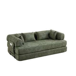 Convertible Sleeper Sofa Bed With Cylindrical Pillow