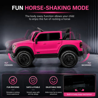 12V Kids Ride On Car With Remote Control, 4 Wheel Shock Absorption, Multifunctional Music Player Perfect Gift For Toddlers - Pink