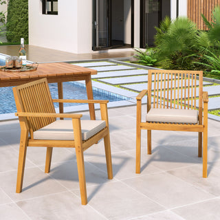 Patio Dining Chair, Comfortable Waterproof Seating (Set of 2)