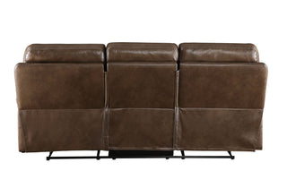 Aashi - Leather Gel Match Recliner Sofa - Brown